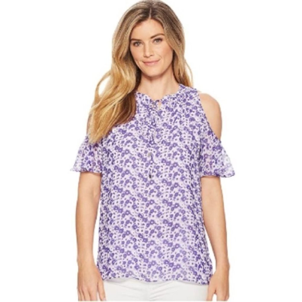 MICHAEL Michael Kors Carnation Cold Shoulder Top
